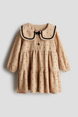 H&M - Girls Beige Colla Cotton Dress