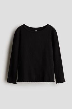 H&M - Girls Black Long-Sleeved Jersey Top