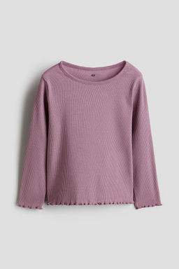 H&M - Girls Pink Long-Sleeved Jersey Top