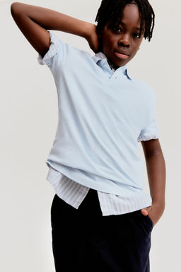 H&M - Boys Blue Cotton Piqua Polo Shirt