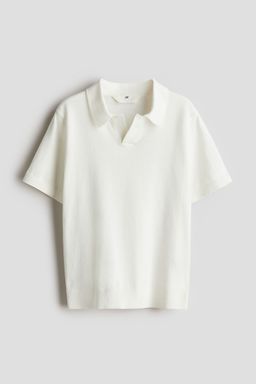 H&M - Boys White Fine-Knit Polo Shirt
