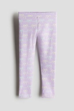 H&M - Girls Purple Printed Jersey Leggings