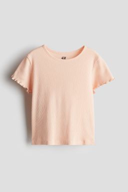 H&M - Girls Orange Ribbed Jersey Top