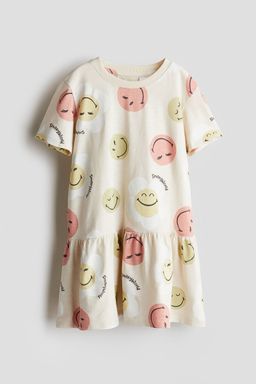 H&M - Girls Beige Printed Jersey Dress