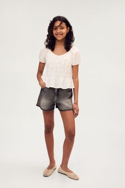 H&M - Girls Grey Denim Shorts