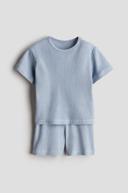 H&M - Boys Blue 2-Piece Waffled Cotton Set