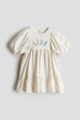 H&M - Girls Beige Linen-Blend Dress