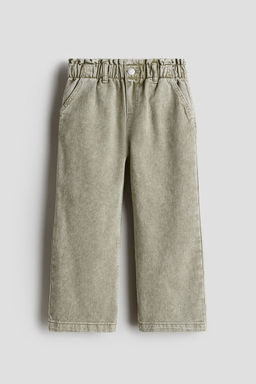 H&M - Girls Green Wide Leg Paper Bag Jeans