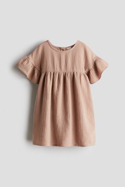 H&M - Girls Beige Cotton Muslin Dress