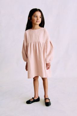 H&M - Girls Pink Cotton Muslin Dress
