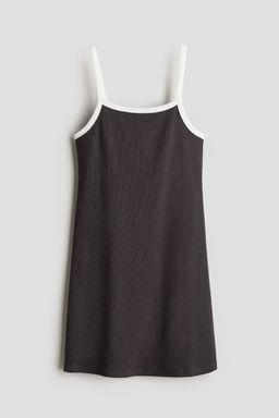 H&M - Girls Grey Cotton Jersey Strappy Dress
