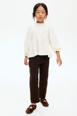 H&M - Girls Brown Relaxed Paper Bag Jeans