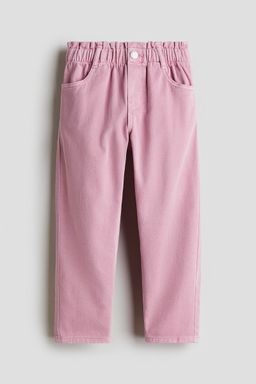 H&M - Girls Pink Relaxed Paper Bag Jeans