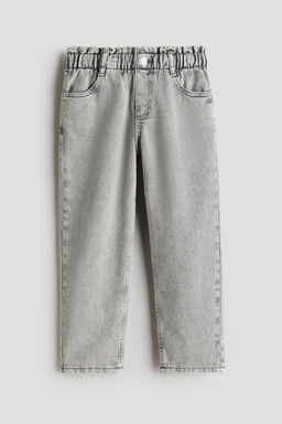 H&M - Girls Grey Relaxed Paper Bag Jeans