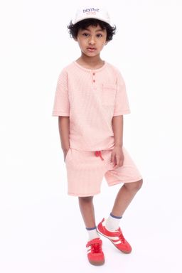 H&M - Boys Orange Henley Top And Shorts