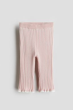 H&M - Girls Pink Rib-Knit Leggings