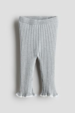 H&M - Girls Grey Rib-Knit Leggings