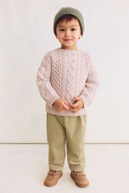 H&M - Boys Green Cotton Corduroy Joggers