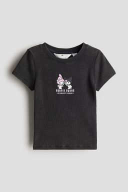 H&M - Girls Grey Printed T-Shirt