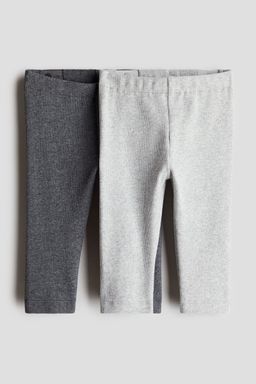 H&M - Boys 2-Pack Ribbed Cotton Leggings