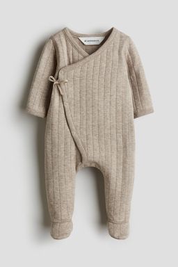 H&M - Boys Beige Quilted Jersey Romper Suit