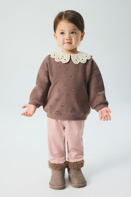 H&M - Girls Pink Cotton Corduroy Trousers