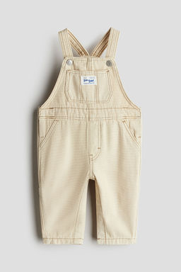 H&M - Boys Beige Cotton Canvas Dungarees