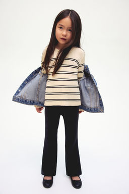 H&M - Girls Black Fla Ponte Di Roma Leggings