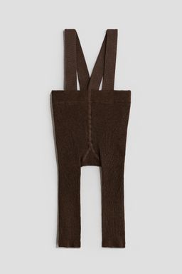 H&M - Boys Brown Rib-Knit Leggings With Braces