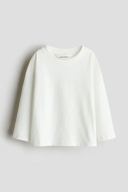 H&M - Boys White Long-Sleeved Pima Cotton T-Shirt