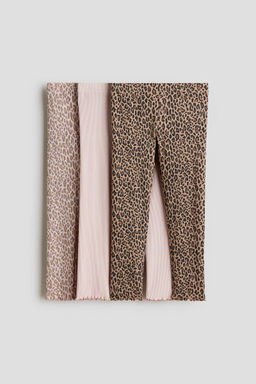 H&M - Girls 3-Pack Ribbed Cotton Leggings