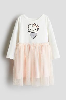 H&M - Girls Multi-Color Printed Tulle-Skirt Dress