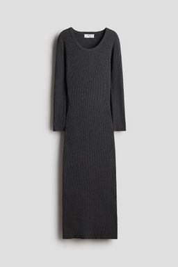 H&M - Girls Grey Rib-Knit Dress