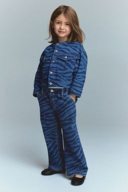 H&M - Girls Blue Patterned Wide Leg Jeans