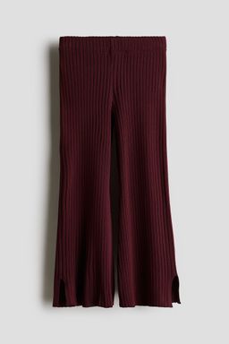 H&M - Girls Red Fla Rib-Knit Trousers
