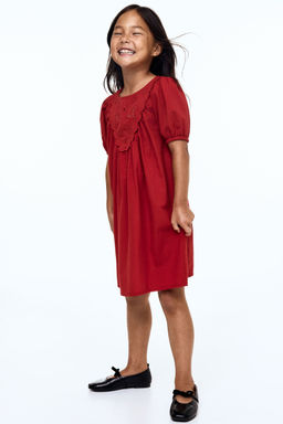 H&M - Girls Red Cotton Seersucker Dress