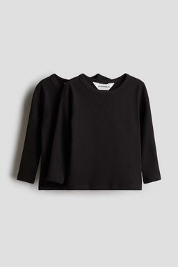 H&M - Girls 2-Pack Pima Cotton Jersey Tops
