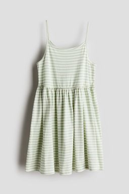 H&M - Girls Green Cotton Jersey Strappy Dress