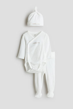 H&M - Boys White 3-Piece Cotton Jersey Set