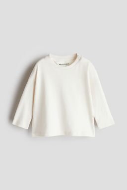 H&M - Boys White Long-Sleeved Pima Cotton T-Shirt