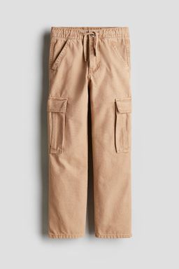 H&M - Boys Beige Canvas Cargo Trousers
