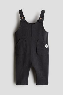H&M - Boys Grey Waffled Jersey Dungarees