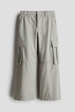 H&M - Girls Grey Wide Cargo Trousers