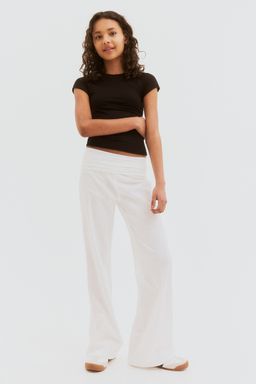 H&M - Girls White Linen-Blend Yoga-Style Trousers