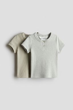 H&M - Boys 2-Pack Cotton Henley Tops