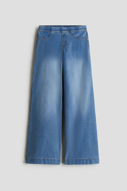 H&M - Girls Blue Wide Denim-Look Trousers