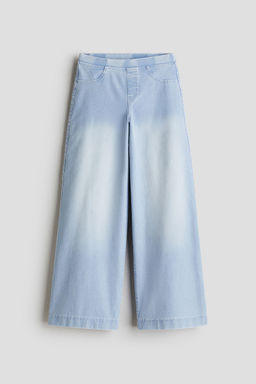 H&M - Girls Blue Wide Denim-Look Trousers