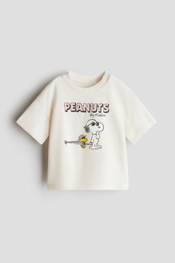 H&M - Girls White Print-Motif T-Shirt