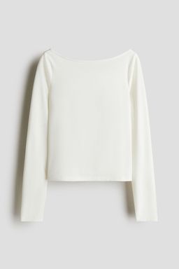 H&M - Girls White Cut-Out Jersey Top