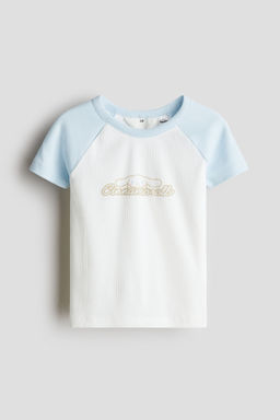 H&M - Girls White Printed Jersey Top